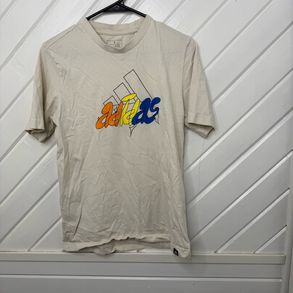 Adidas TABLE TEE ILLUSTRATED GRAPHIC TEE cream colored size small